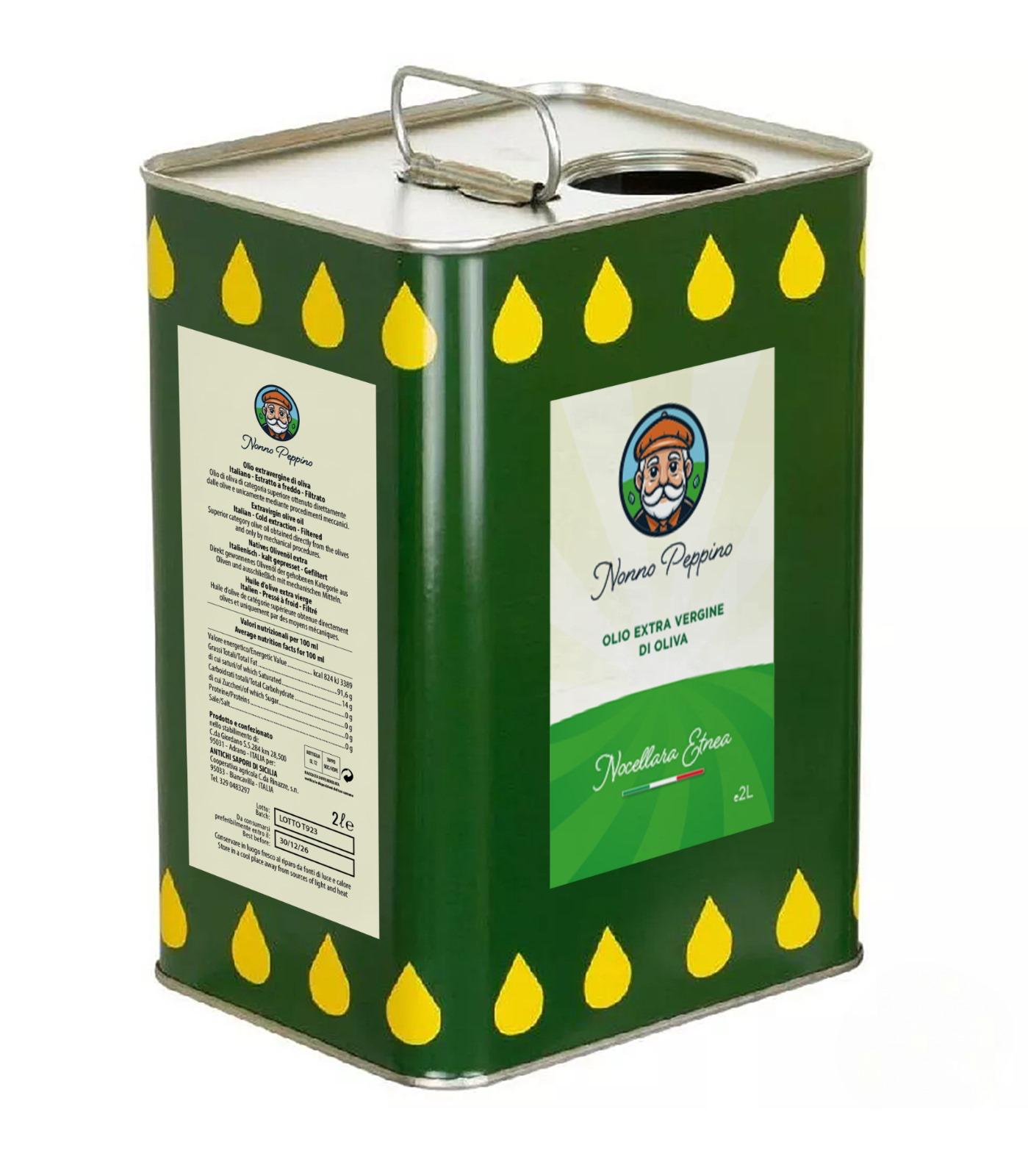 Olio Extravergine di Oliva Nonno Peppino - Confezione da Lt. 3